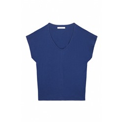 Camiseta manga corta brillo azul