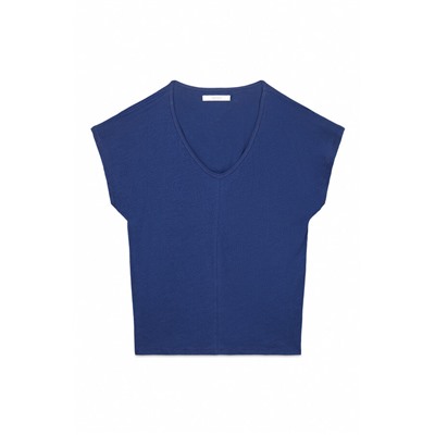 Camiseta manga corta brillo azul