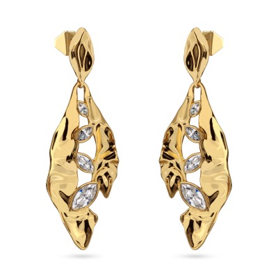 Серьги Эйва (кристаллы SW белые; покрытие золото), Есть комплект