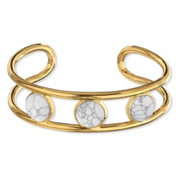 Браслет Самоцветы (бирюза белая; покрытие золото), Есть комплект