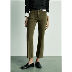 Jeans flare crop bolsillos