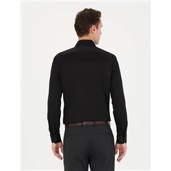 Siyah Ex. Slim Fit Uzun Kollu Klasik Gömlek