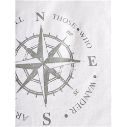 Футболка полуприлегающего кроя с принтом из премиального хлопка