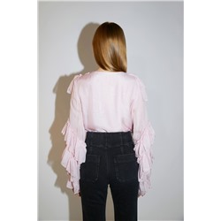 Blusa avolantada de seda Rosa empolvado