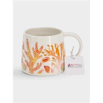 Кружка, 380 мл, фарфор P, белая/оранжевая, Морская жизнь, Ocean Life