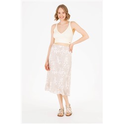 Kadın Krem Dokuma Etek