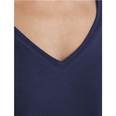 Футболка с V-вырезом и цельнокроеным рукавом из премиального хлопка