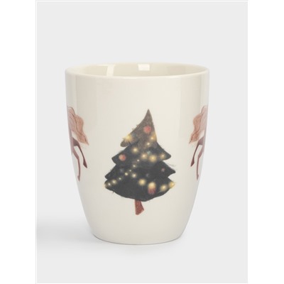 Кружка, 320 мл, фарфор N, белая, Лошадка у елки, Child holiday