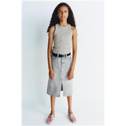 EMBROIDERED RIBBED TOP