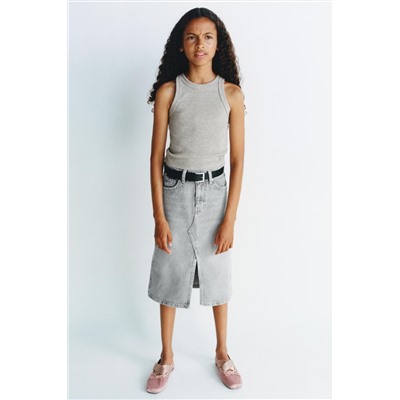 EMBROIDERED RIBBED TOP