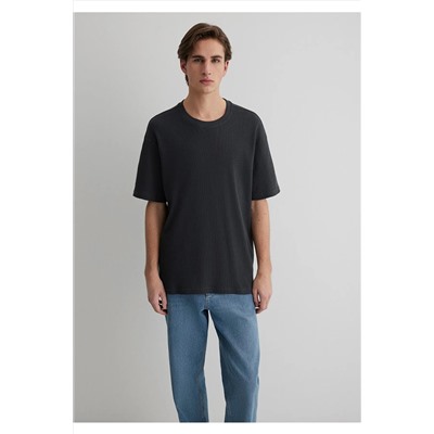 Mavi Antrasit Basic Tişört Loose Fit / Bol Rahat Kesim 0612724-70092