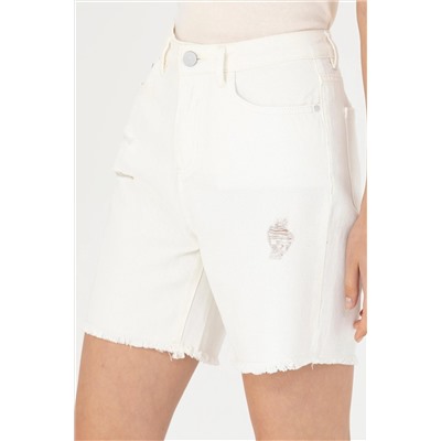 Kadın Beyaz Jean Şort