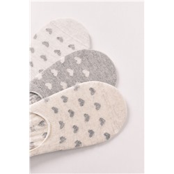 Pack 3 calcetines slip estampado corazones