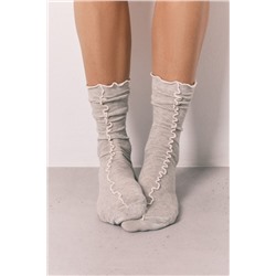 Calcetines largos grises hilo contraste