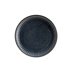 Тарелка закусочная, 21 см,  фарфор P, черно-синяя, в крапинку, Black Kitchen, 62764