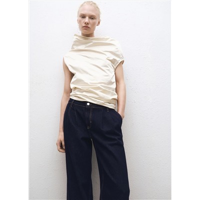 Jeans wideleg pinzas rinse wash