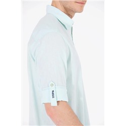 Erkek Su Yeşili Uzun Kollu Basic Gömlek