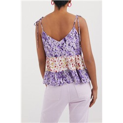 Top de tirantes floral