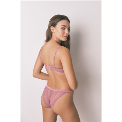 Braga clásica encaje y terciopelo rosa