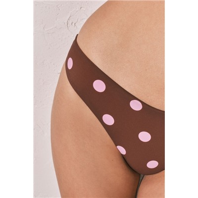 Braga bikini clásica estampado lunares marrón