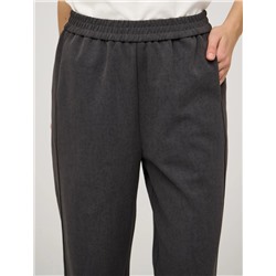 Серые широкие брюки с кантом