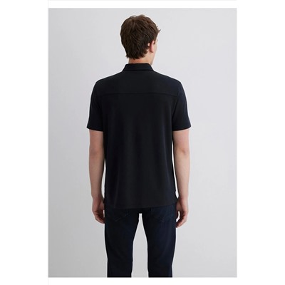 Mavi Yarı Fermuarlı Siyah Polo Tişört Regular Fit / Normal Kesim 0613007-900