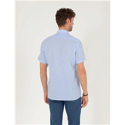 Açık Mavi Regular Fit Kısa Kollu Gömlek