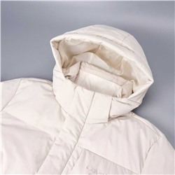 Мужской зимний пуховик средней длины с капюшоном из плотного и теплого белого утиного пуха СК