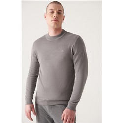 Gri Yarım Balıkçı Yaka Basic Triko Kazak