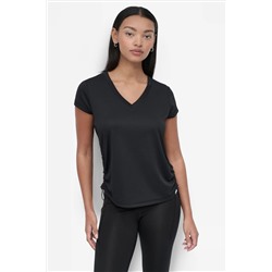 RUCHED TECH-MESH PERFORMANCE TEE