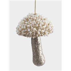 Игрушка елочная, 13 см, пластик, шампань, Гриб, New year