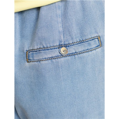 Брюки-палаццо с поясом на резинке из джинсового лиоцелла