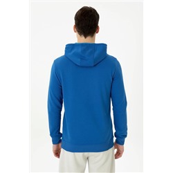 Erkek Saks Kapüşonlu Sweatshirt