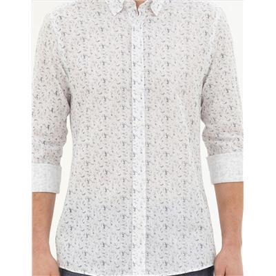 Lacivert Slim Fit Uzun Kollu Gömlek