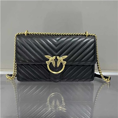 PINKO новая женская мини-V-образная женская сумка из овчины, маленькая женская сумка в стиле аромата, через плечо, сумка через плечо с птицей-ласточкой, 1P22UL, размер: 27*18*7 Распродажа