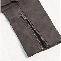 Короткая кожаная куртка-жакет