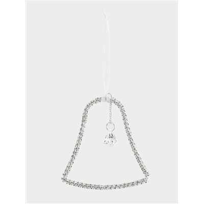 Игрушка елочная, 12 см, пластик/металл, серебристая, Колокольчик, Event