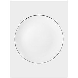 Тарелка закусочная, 23 см, фарфор P, белая, с серебристым кантом, White Platinum