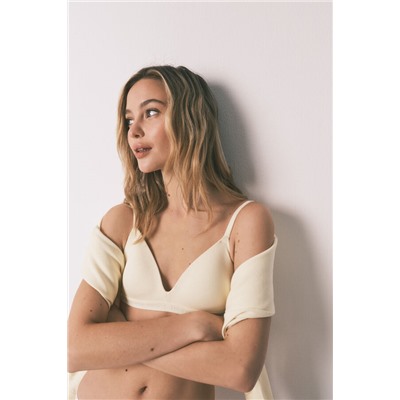 Sujetador triangular relleno amarillo