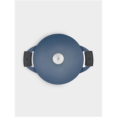 Кастрюля, 24 см, 4.2 л, с крышкой, с покрытием, алюминий, синяя, Agile