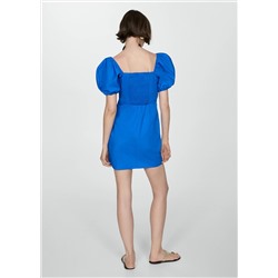 Vestido estampado manga abullonada