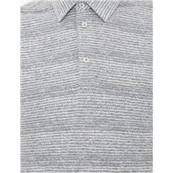 Gri Melanj Slim Fit Baskılı Polo Yaka Tişört