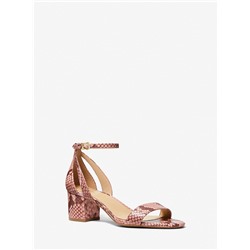 MICHAEL MICHAEL KORS Cardi Flex Snake Embossed Leather Sandal