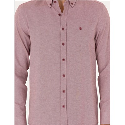 Bordo Oxford Slim Fit Uzun Kollu Gömlek