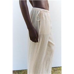 LINEN BLEND PALAZZO TROUSERS