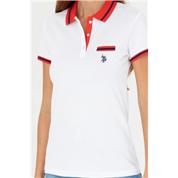 Kadın Beyaz Polo Yaka Tişört