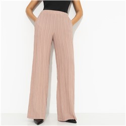 Брюки из жатой ткани, Пленительная легкость (коричневые)