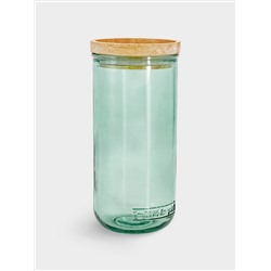 Банка для сыпучих продуктов, 820 мл, стекло/дерево, зеленая, Jars