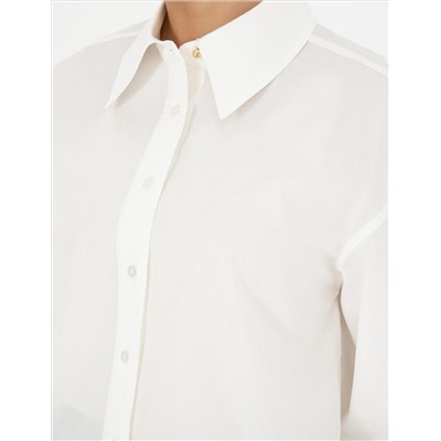 Beyaz Comfort Fit Uzun Kollu Gömlek