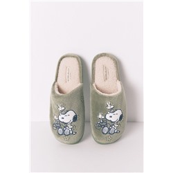 Zapatillas casa Snoopy kaki oscuro